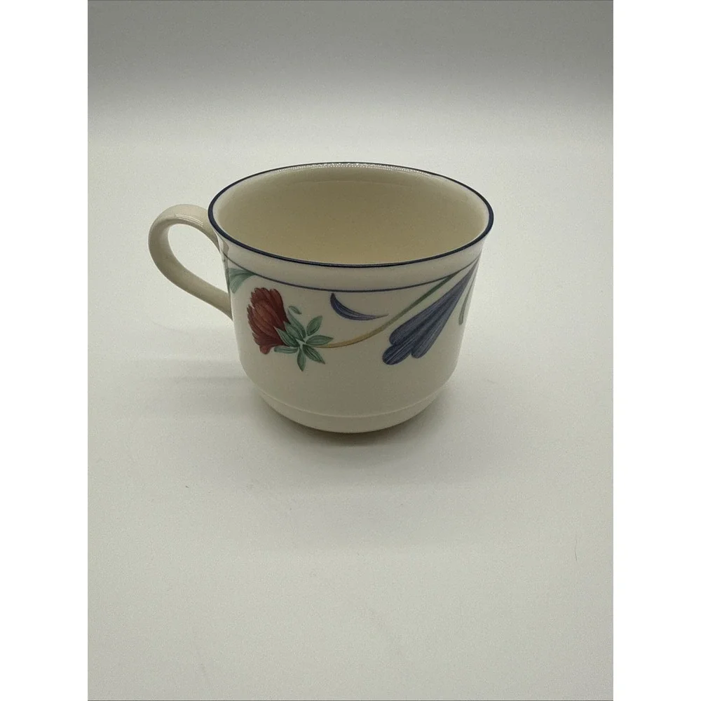 One Retired Lennox Poppy On Blue 8 Ounce Tea/Coffee Cup.